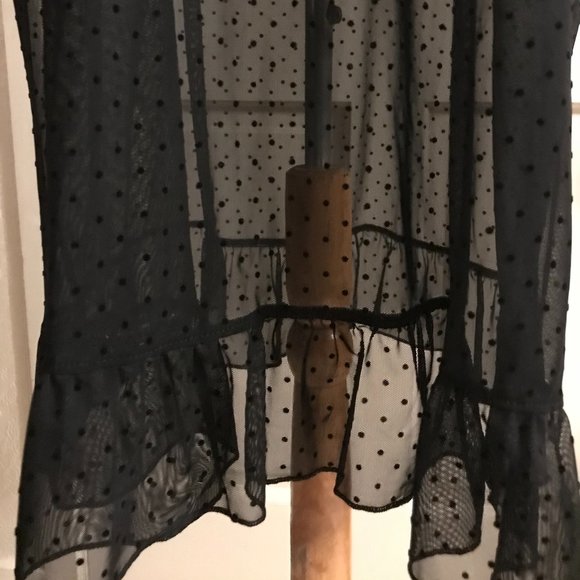 Divided Sheer Black Swiss Dot Dress or Nighty XL - Picture 3 of 7